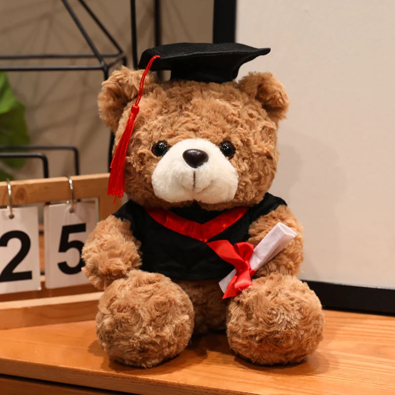 Cute Graduate Doctor Bear Plush Toy – 16/25CM Stuffed Graduation Gift & Home Decor