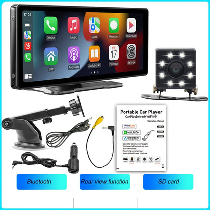 10.26 Inch Carplay Screen HD Rear Reversing Camera Car Radio MP5 Multimedia