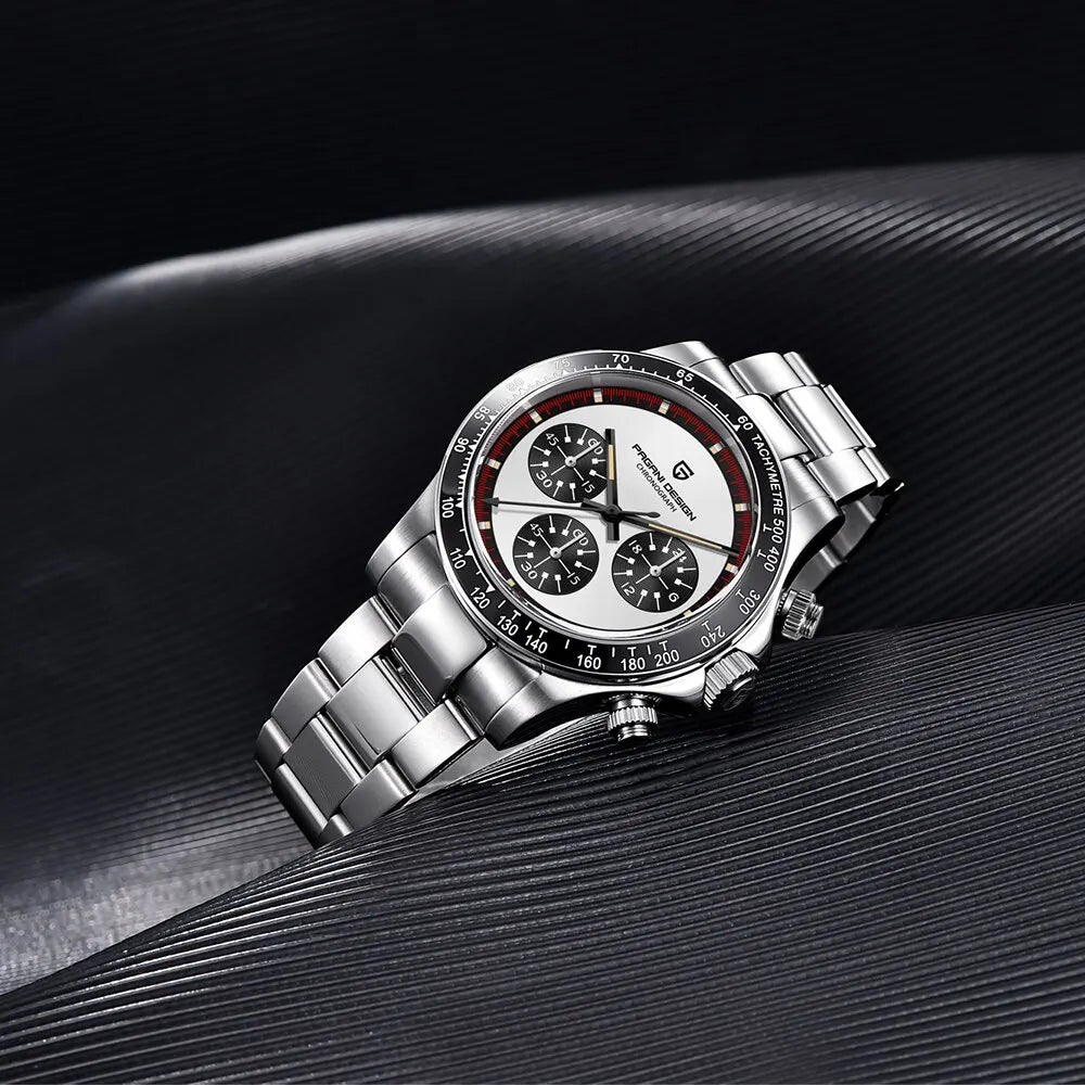 Stainless Steel Chronograph Watch Ceramic Bezel Dayton PAGANI