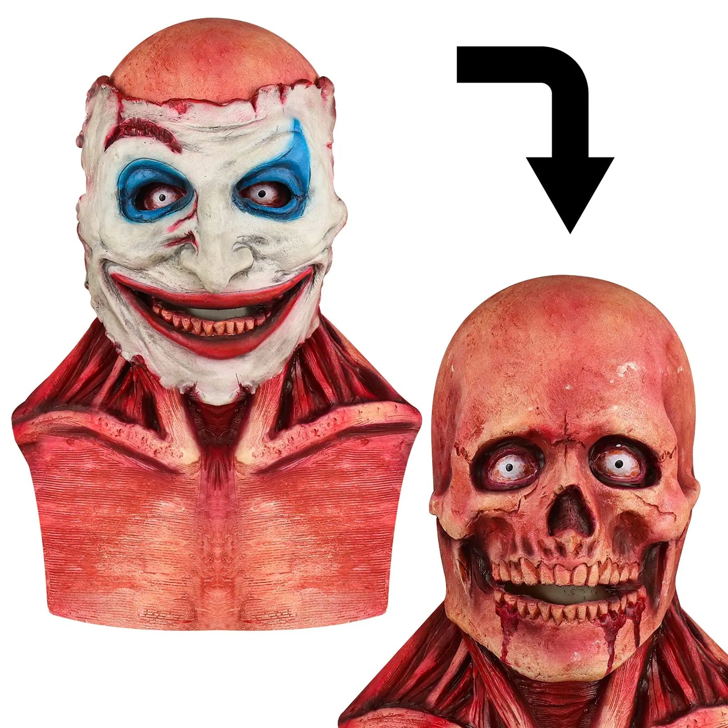 Scary Halloween Mask Tear-Off Type Skeleton Latex Mask Cosplay