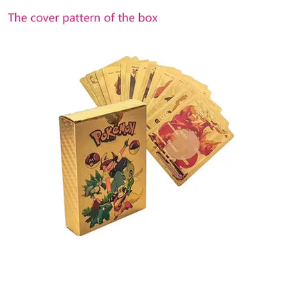 55PCS Pokemon Cards Vmax GX Gold Foil Flash Box English