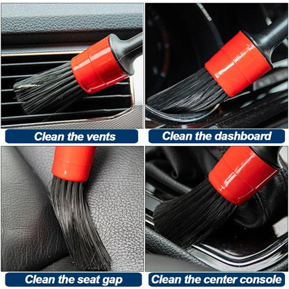 Car Cleaning Kit Scrubber Drill Detailing Brush Set Air Conditioner Vents Towel Car