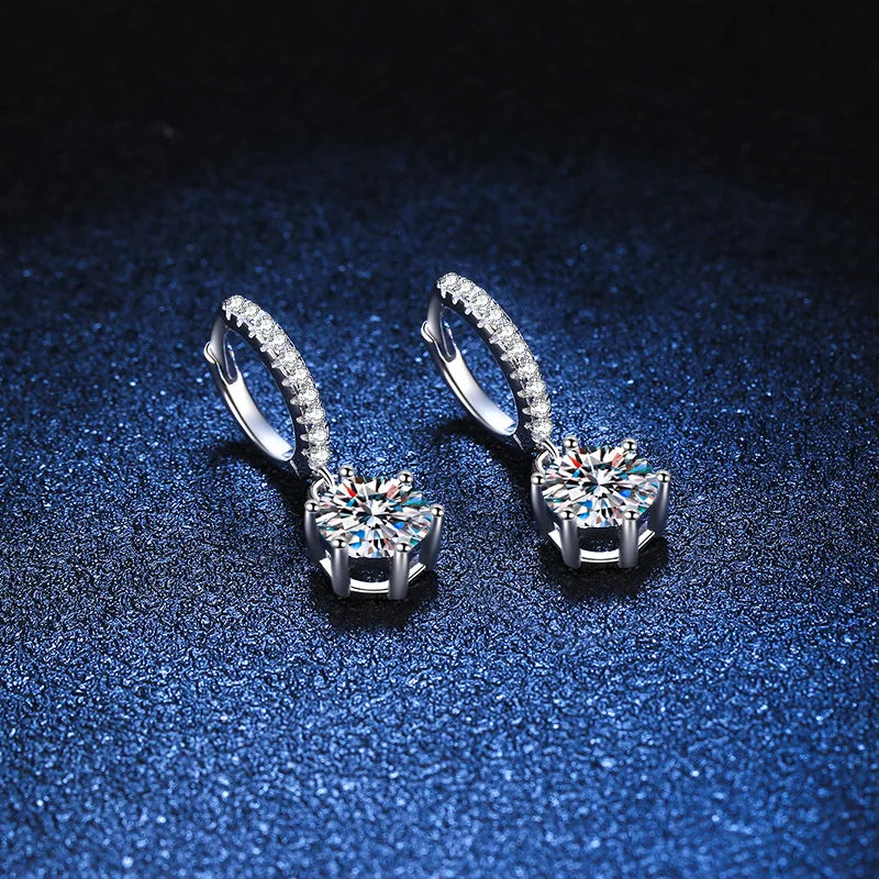 Sterling Silver Moissanite Jewelry Set Pendant Necklace Ring Gift
