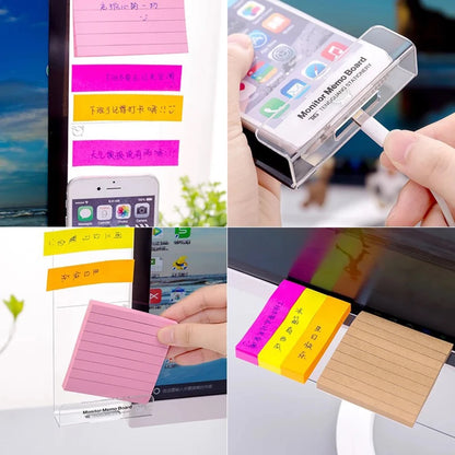2pcs Monitor Memo Office Computer Screen Sticky Memo Board University College Bureau