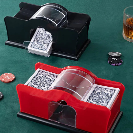 Card Shuffler 2 Deck with Hand Crank Card Shuffler Blackjack UNO Poker Playing Card Machine