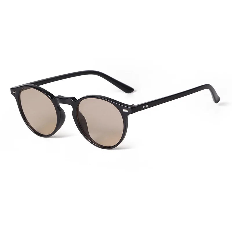 Vintage Fashion Round Sunglasses Women Men 2024 Brand Design Retro Rivet Yellow Blue Lens Square Sun Glasses Male Female Goggles