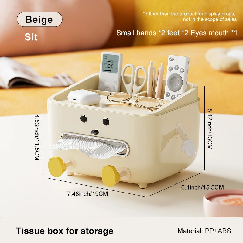 UFORU Back to School Paper Towel Box Household Living Room Bedroom Bedside Multi-Function Student Dorm Desktop Organizer Box