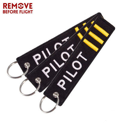 5PCS Embroidery Pilot Key Chain Aviation Gifts