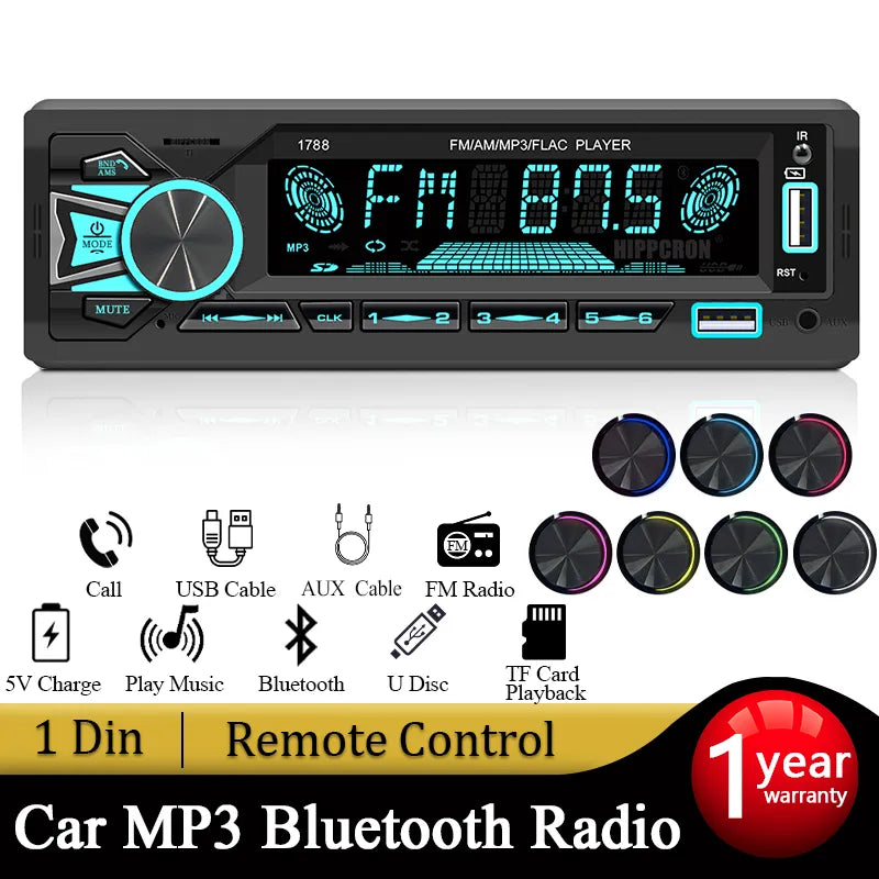Car Radio 1din Srereo Bluetooth MP3 Player RC