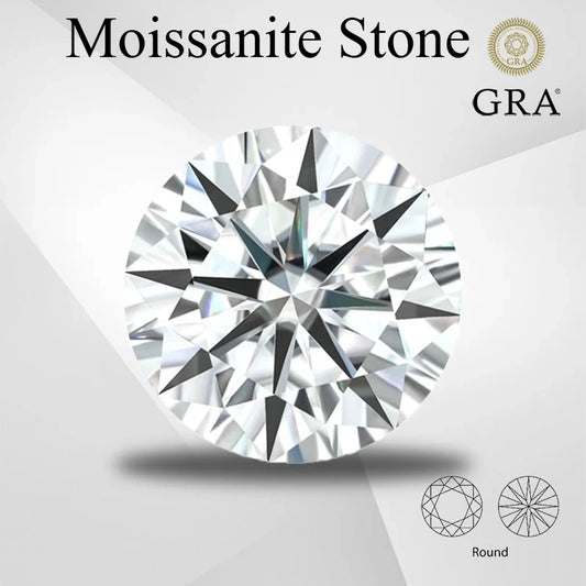 Moissanite Stone D Color Round Cut with GRA Report beads | September OFFER 💎 BUY 3 get 2 FREE