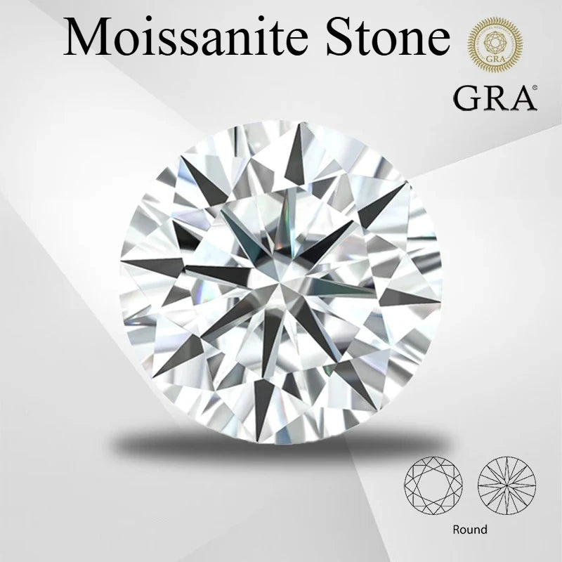 Moissanite Stone D Color Round Cut with GRA Report beads | September OFFER 💎 BUY 3 get 2 FREE