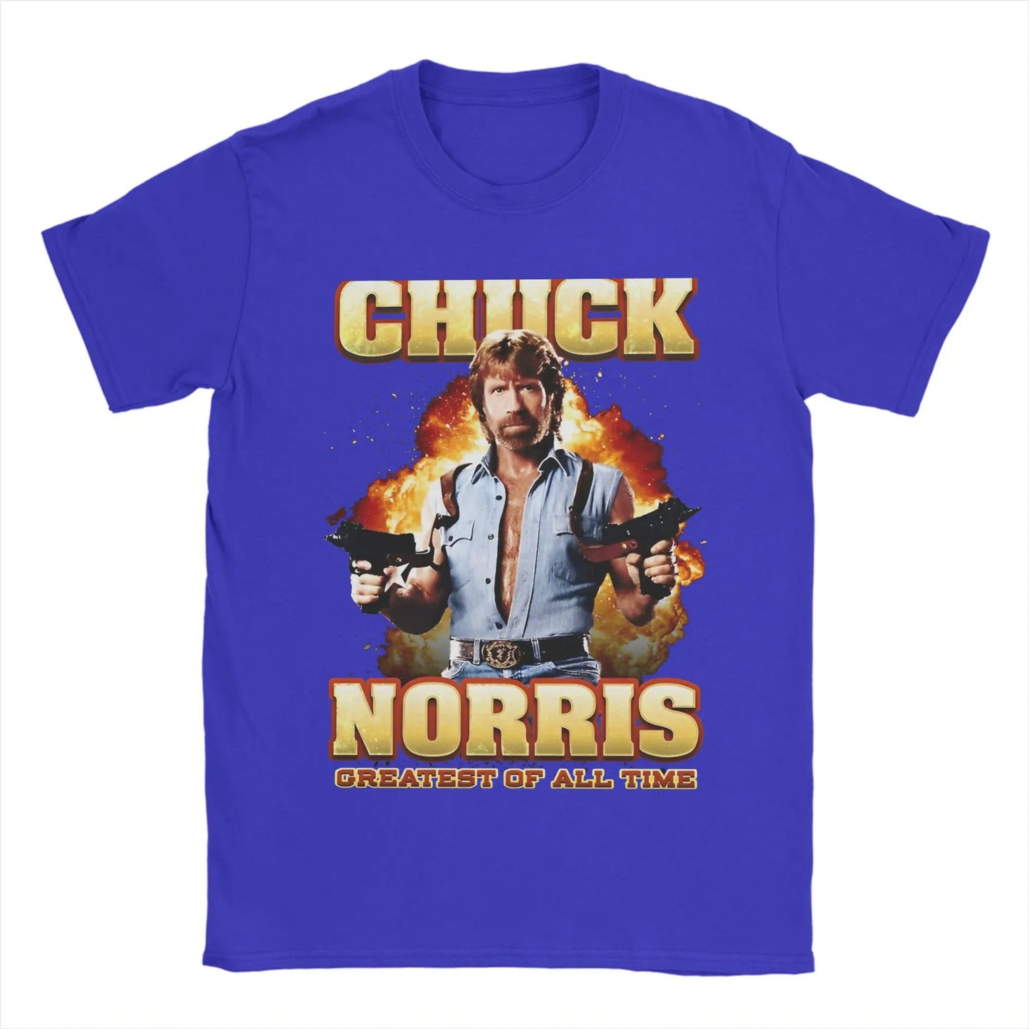 Men Women Printed Chuck Norris Greatest of all Time T Shirt Tee Pure Cotton  T-shirts Clothes