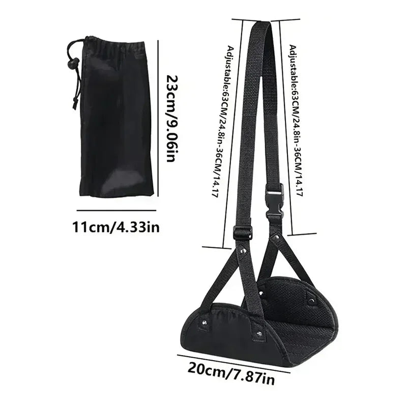 Portable Airplane Foot Rest Hammock – Adjustable Travel Footrest for Flights, Lightweight & Foldable Leg Support