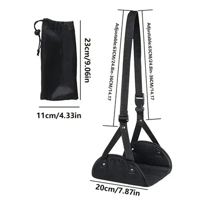 Portable Airplane Foot Rest Hammock – Adjustable Travel Footrest for Flights, Lightweight & Foldable Leg Support