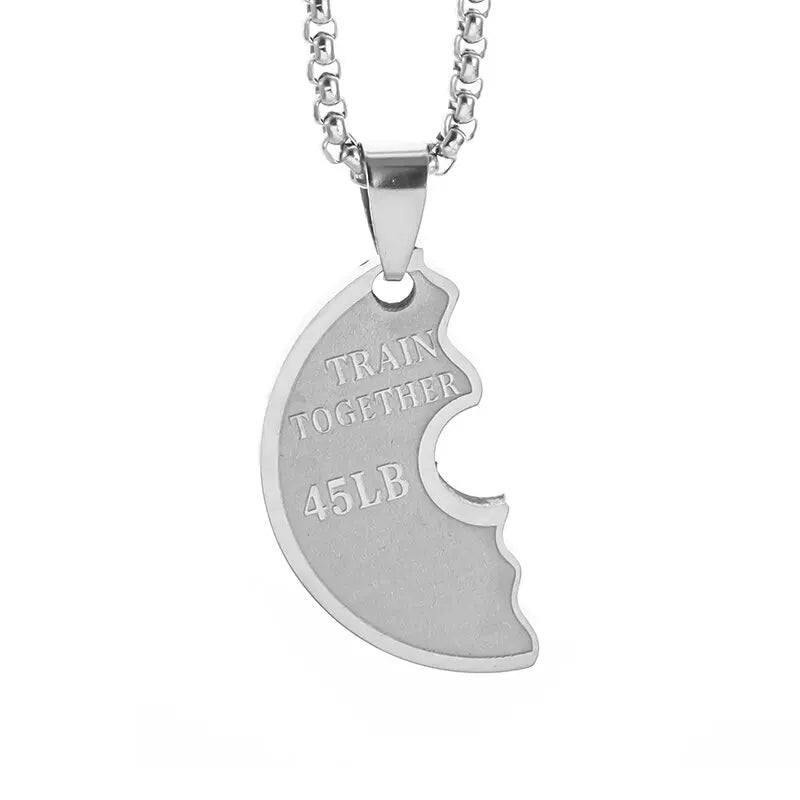 Titanium Steel Dumbbell Pendant Necklace Barbell Fitness Pendant Unisex Sports Jewelry