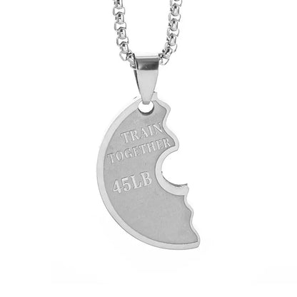 Titanium Steel Dumbbell Pendant Necklace Barbell Fitness Pendant Unisex Sports Jewelry