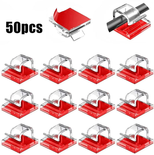 50PCS Cable Clips Cable Wire Cord Holder Adhesive