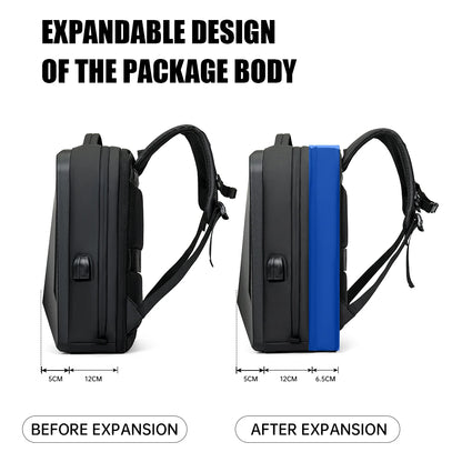 Men's Expandable Computer Backpack Large Capacity Business Travel Trip Luggage Bag E-Sports Game Hard Shell Backpack