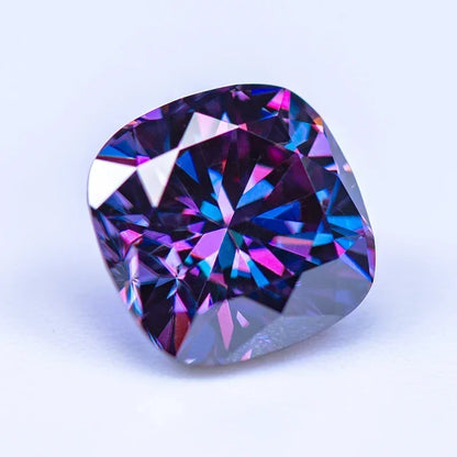 Moissanite Diamond Imperial Purple Cushion Cut Lab Gemstone