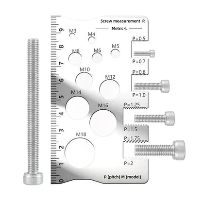 Stainless Steel Screw Thread Pitch Gauge – Metric Bolt & Nut Measuring Ruler
