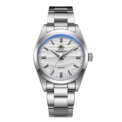 Crystal Blue Watch Sand Dial 36mm Quartz Watch 100M Waterproof 316L Stainless Steel