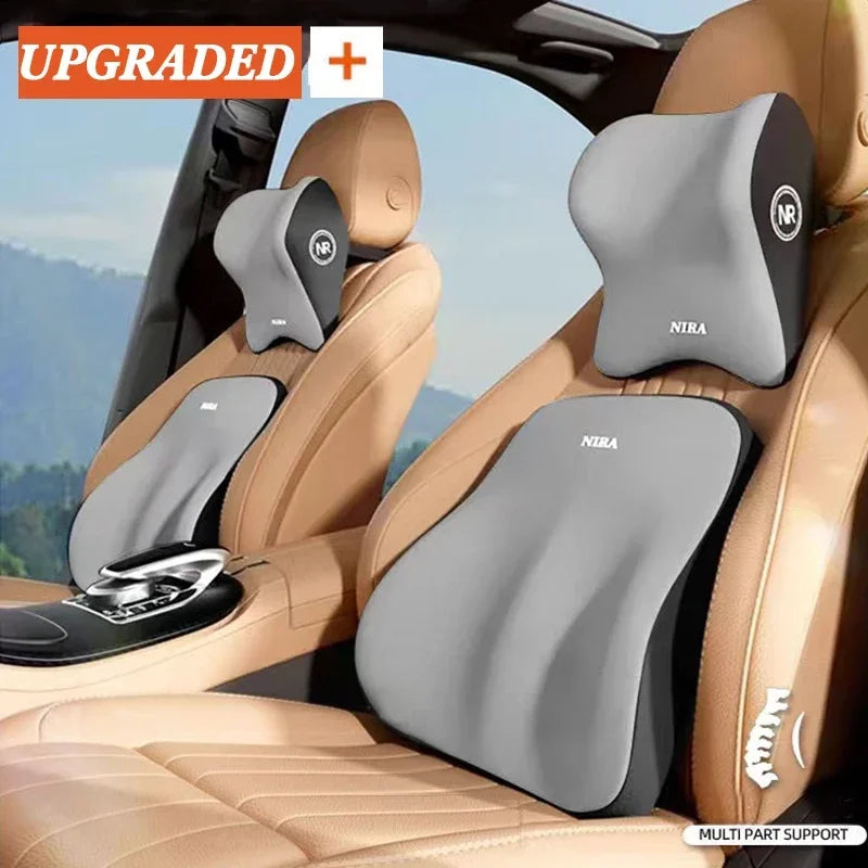 Memory Foam Car Headrest & Lumbar Support Cushion – Universal Neck & Back Comfort Pillow