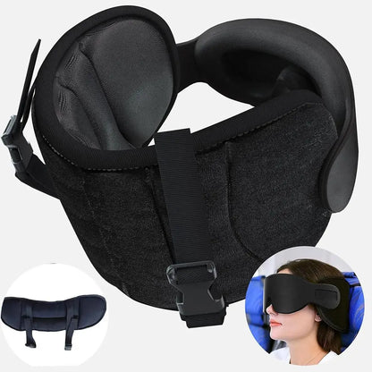 Travel Headrest Pillow Sleeping Mask Adjustable Neck Support Travel Accessories Airplane