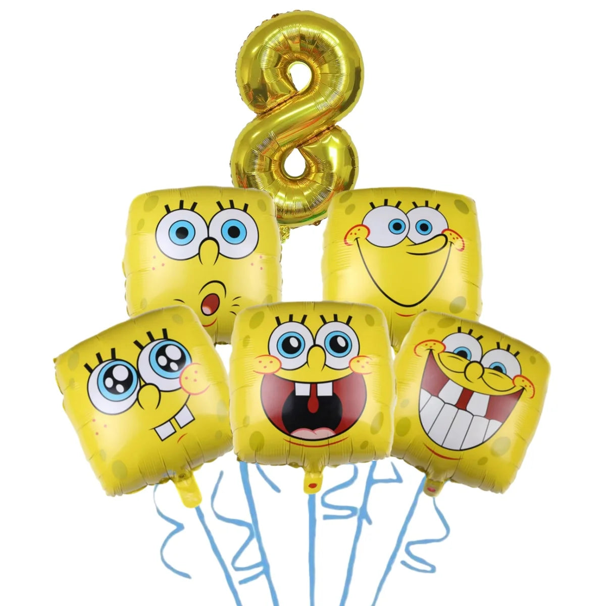 Cartoon SpongeBob Theme Birthday Party Balloon Disposable Tableware Mask Flag Candy Box Backpack Baby Shower party supplies