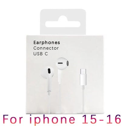 Earphones Type-C Earbuds Apple Lightning Headphones Iphone Samsung