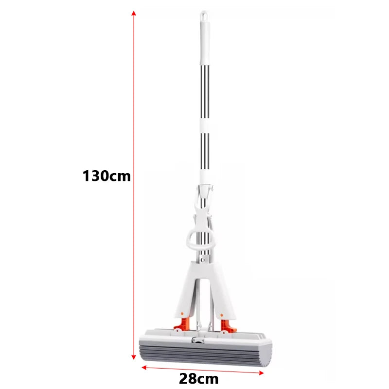 Self-Squeezing Flat Mop with Reusable Sponge Head Household Floor Cleaning Tool