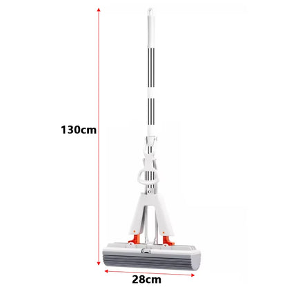 Self-Squeezing Flat Mop with Reusable Sponge Head Household Floor Cleaning Tool