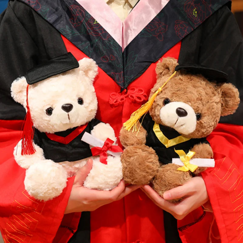 Cute Graduate Doctor Bear Plush Toy – 16/25CM Stuffed Graduation Gift & Home Decor