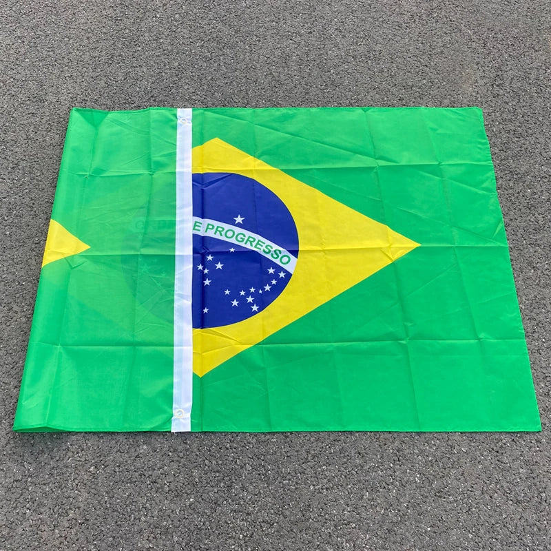 Brazil Flag Hanging Polyester Digital Print Brasil Brazilian Banner