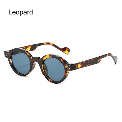 Round Sunglasses Men Punk Double Color Shades UV400 Retro Rivets Decoration Women Trending Sun Glasses Clear Lens Frame