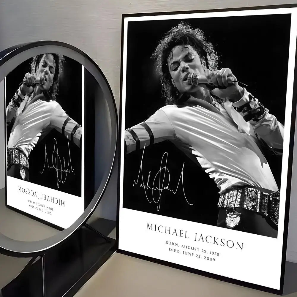 M-Michael J-Jackson Singer Album Poster Room Wall Art Decor Waterproof Stickers For Home Bar Bedroom Decoration