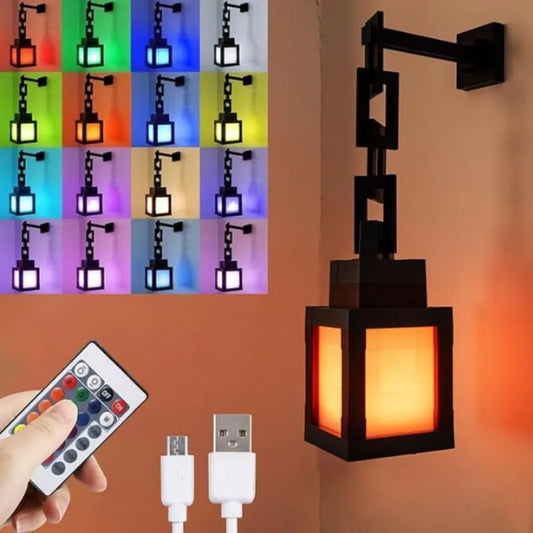 Lantern Night Light MultiColor LED Light Remote Control Desk & Wall Mountable Home Decor
