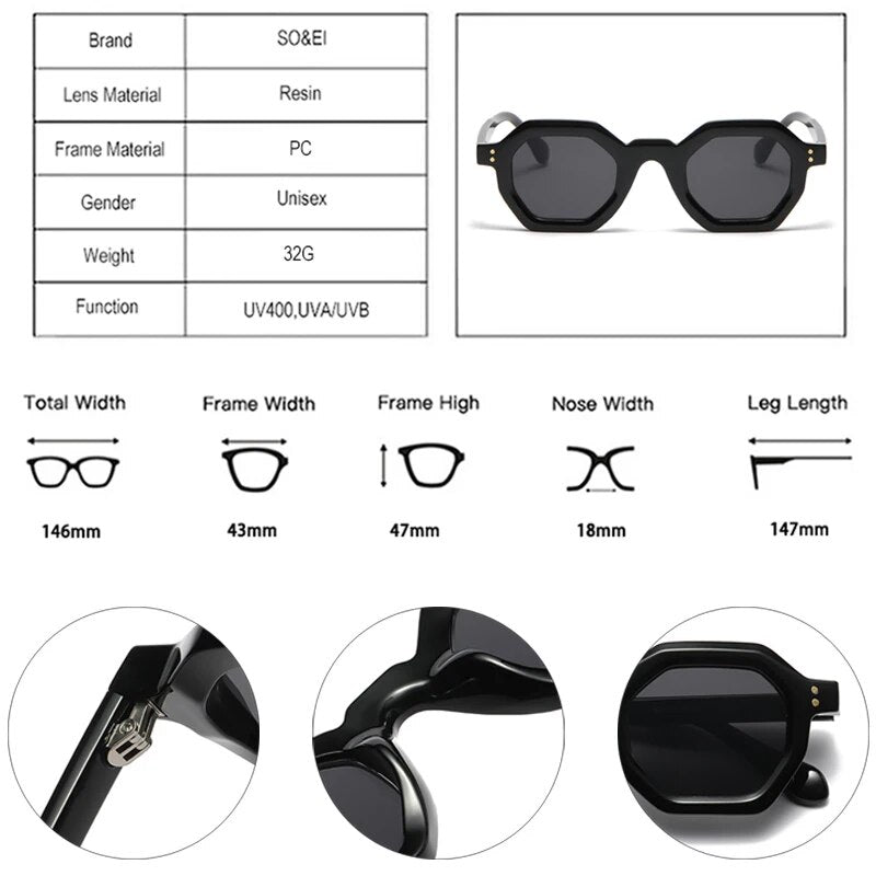 Polygon Unisex Sunglasses Retro UV400