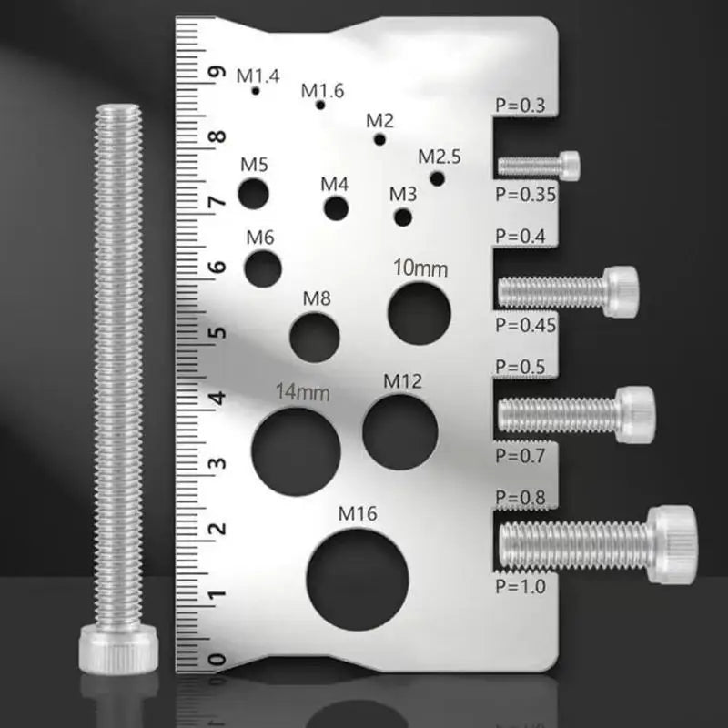 Stainless Steel Screw Thread Pitch Gauge – Metric Bolt & Nut Measuring Ruler