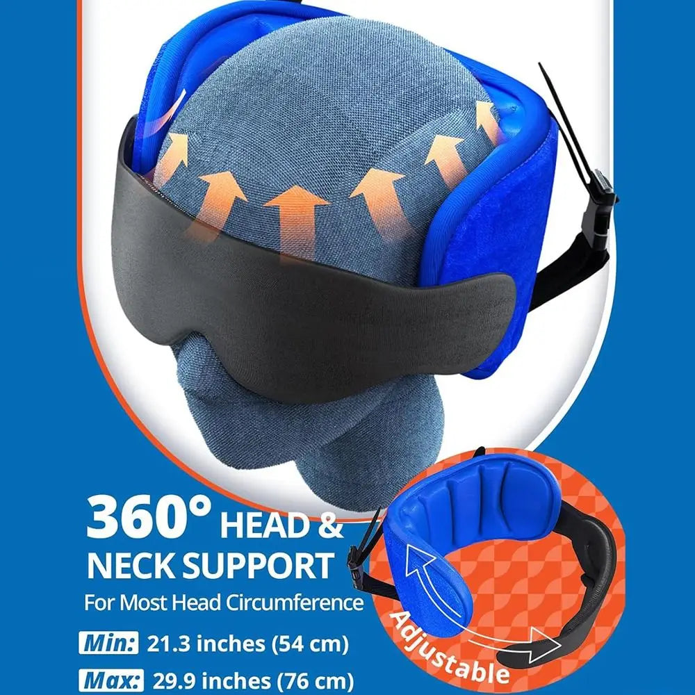 Travel Headrest Pillow Sleeping Mask Adjustable Neck Support Travel Accessories Airplane