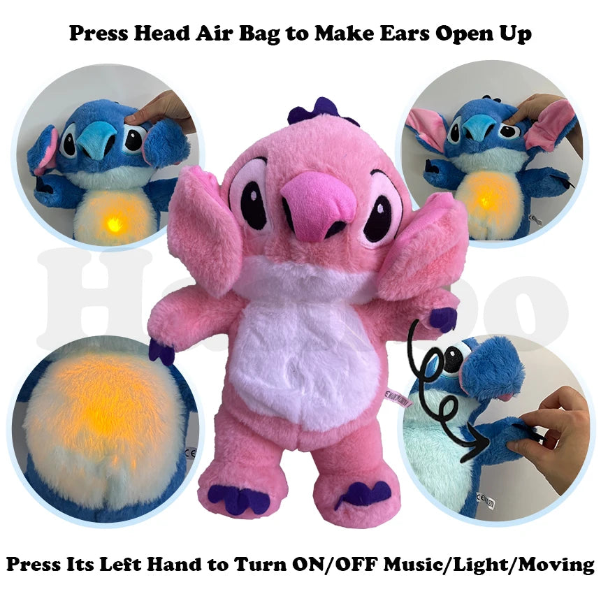 Breathing Stitch Plush Soothing Baby Kids Soothing Music Baby