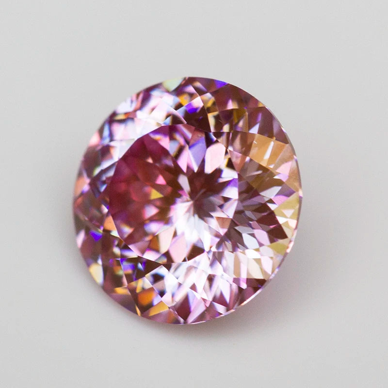 Sakura Pink Moissanite Stone 100 Faces Cut 6.5mm 1.0ct Certified Moissanita Loose Diamonds with GRA Certificate