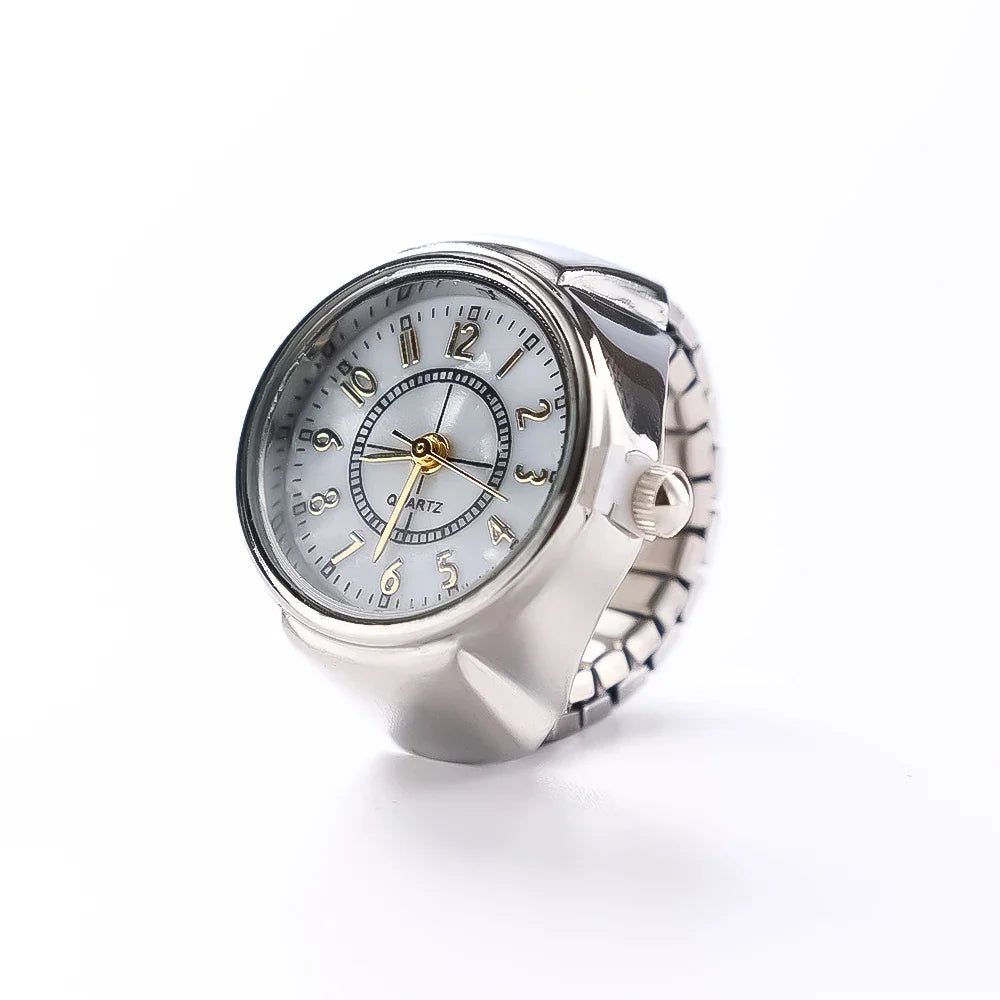 Finger Watch Mini Elastic Strap Alloy Watches Rings Jewelry Clock Retro Roman NEW