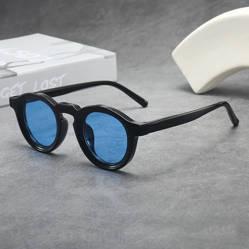 Small Frame Round Frame Uv Sunglasses Retro Sunglasses Cross-Border Sunglasses For Men'S Fashion Travel Accessory Outdoor Use