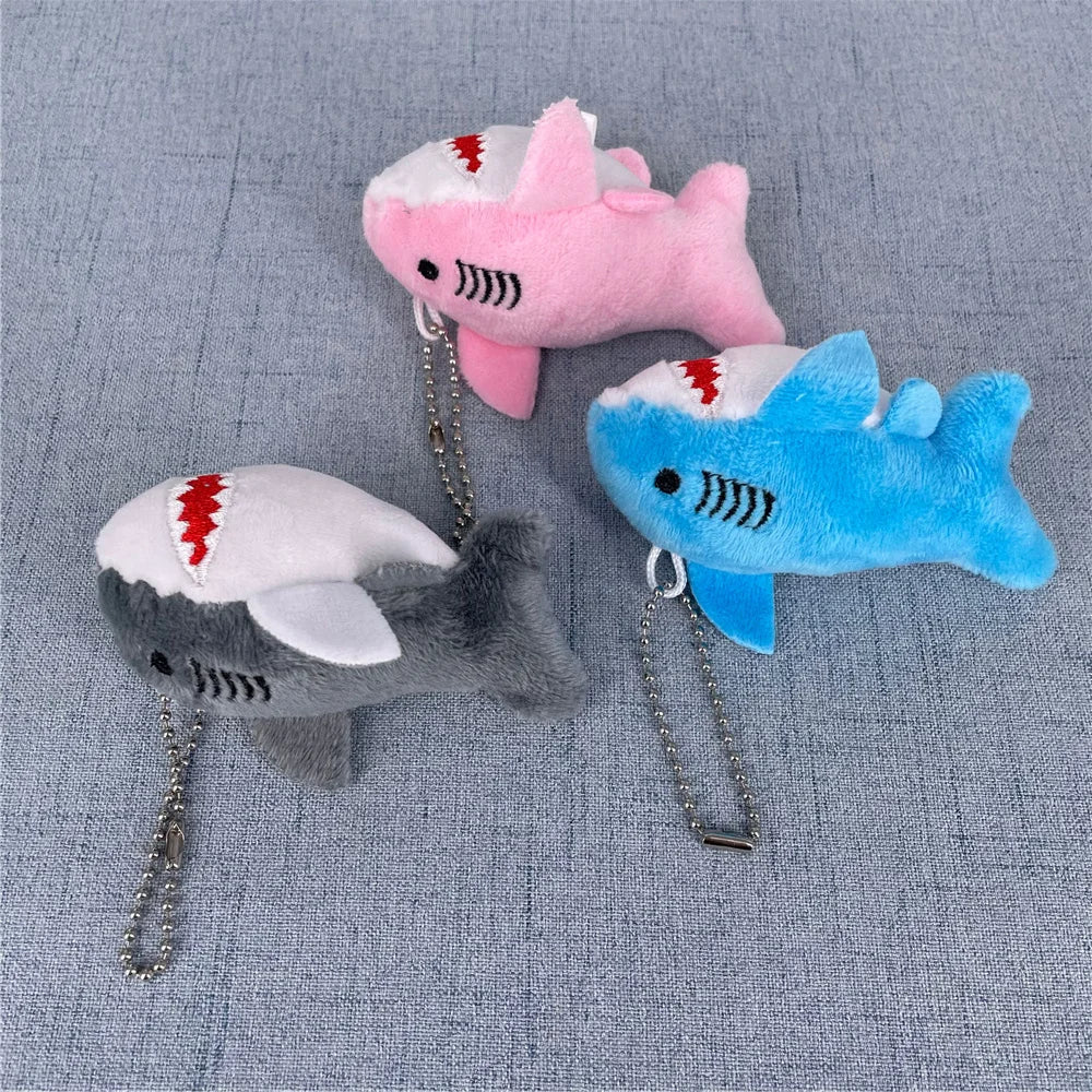 3Colors- 8CM Shark Plush Toy , Small Accessories Plush Shark Doll