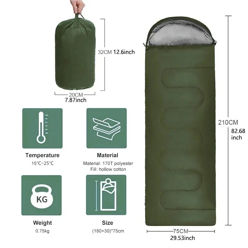Sleeping Bag Ultralight Waterproof 4 Seasons Warm for Outdoor Hiking Backpacking Travel