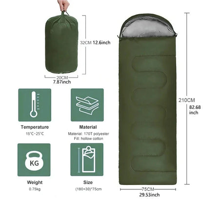 Sleeping Bag Ultralight Waterproof 4 Seasons Warm for Outdoor Hiking Backpacking Travel