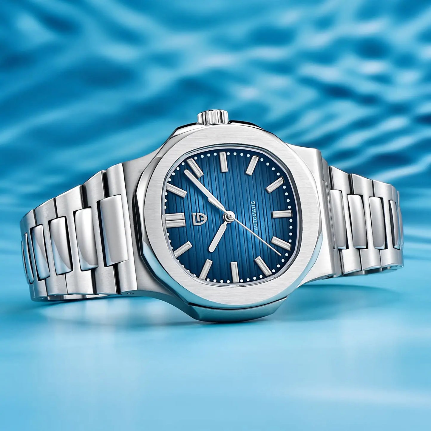 PAGANI Men's Watch Automatic Mechanical 40MM WristWatch Stainless Steel AR Sapphire Glass