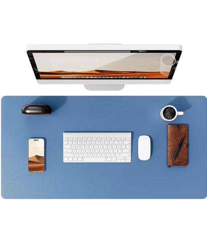 Mouse Pad Office Desk Mat Leather Desk Pad Protector Non-Slip PU Leather Desk Blotter