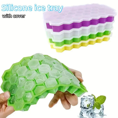 Food Grade Honeycomb Silicone Ice Tray Easy Release Ice Cube Film Reusable Freezer Mould Household Kitchen Drink Frozen Making