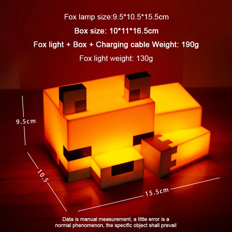 Fox Night Light Soft Orange Glow Decor Lamp For Gaming Room